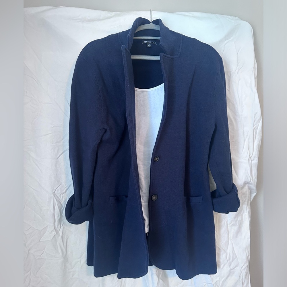 J Crew Mercantile - women’s XL - sweater blazer in Navy Blue